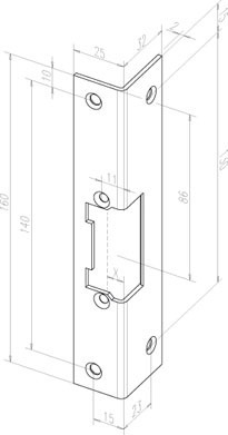 Winkelschließblech effeff für Türöffner 097, Stahl