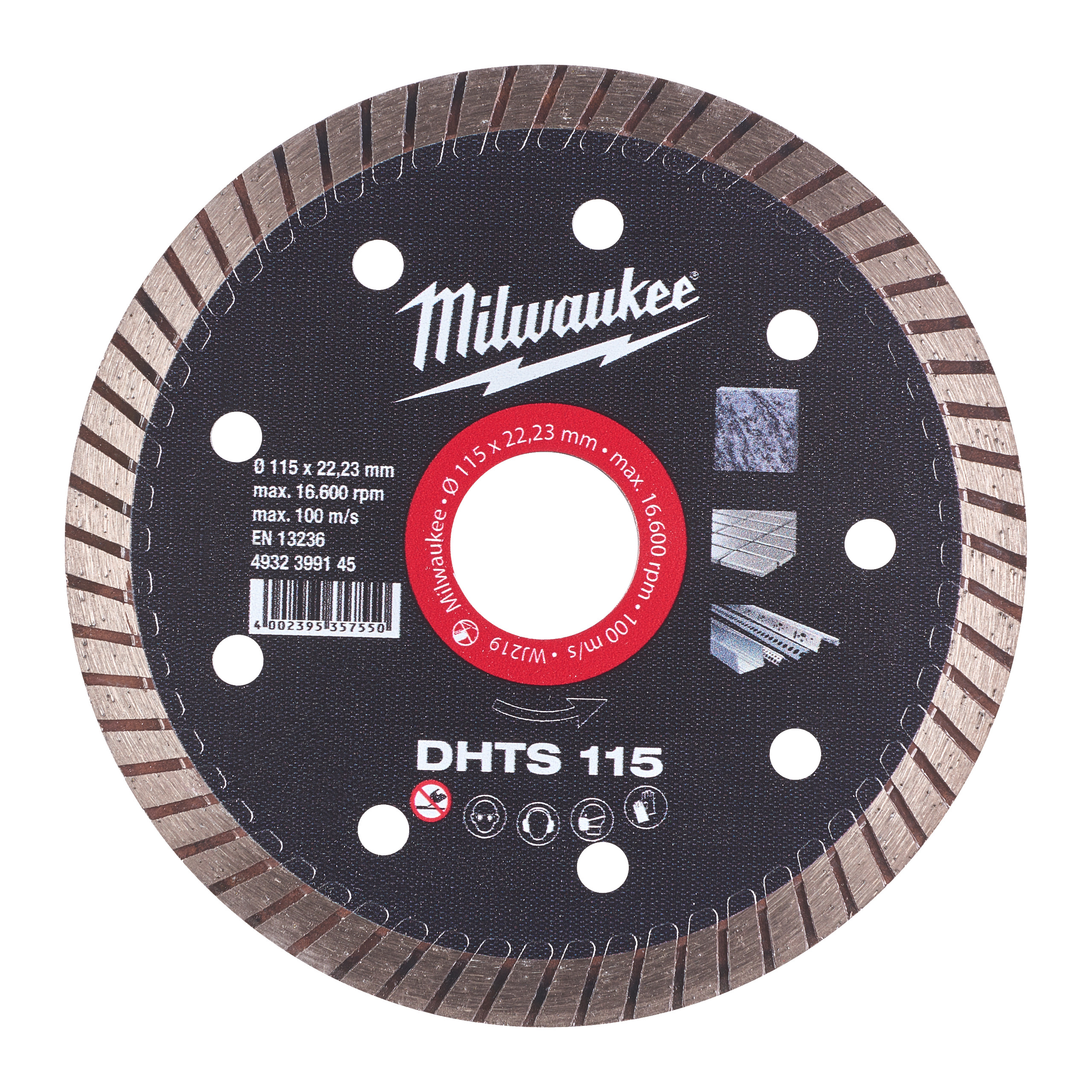 Trennscheibe, Diamantscheibe, Stützt-Ø115mm, Milwaukee, DHTS 115