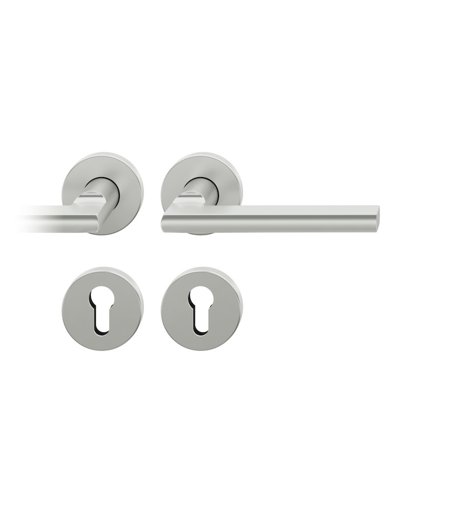 FSB Drückergarnitur mit Rosetten 12 1035, ASL, rund, VK 8 mm, mit Nocken, Aluminium