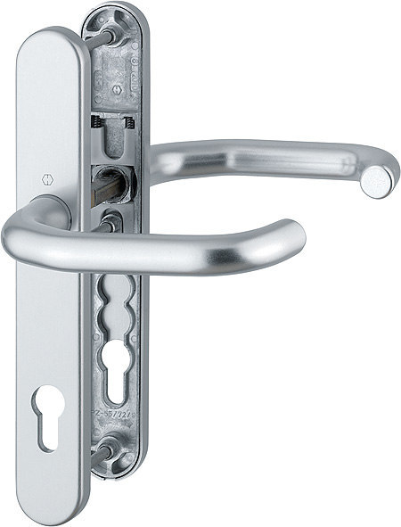 HOPPE Drückergarnitur Paris mit Schmalschild RD-138GF/3357N, Aluminium