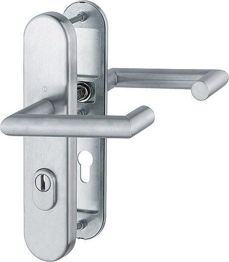 HOPPE FH Schutz-Drückergarnitur Rotterdam mit Langschild FS-E1401F/3332ZA/3310, Edelstahl