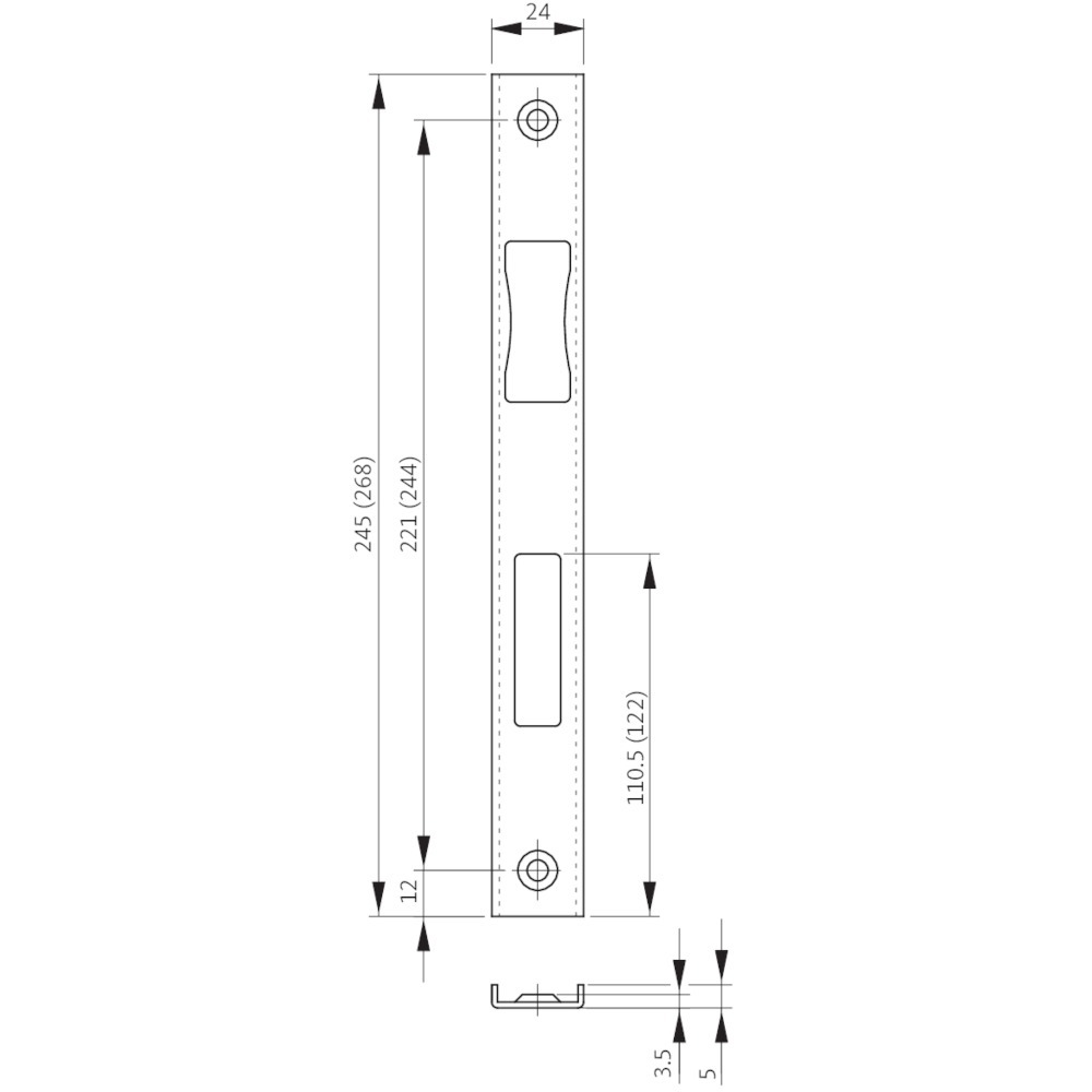 U-Profilschließblech BKS B 9000, kantig, Edelstahl