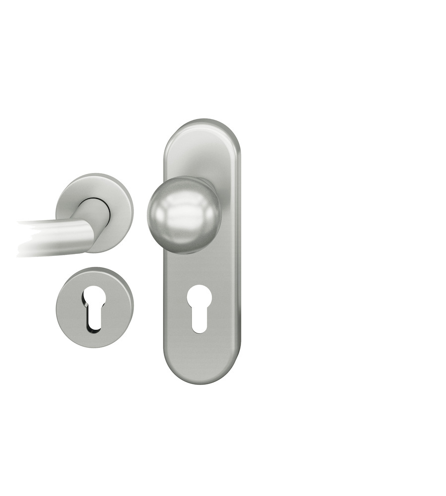 FSB FH Schutz-Kombi-Wechselgarnitur mit Kurzschild, innen mit Rosetten 73 7577, SK2, Aluminium