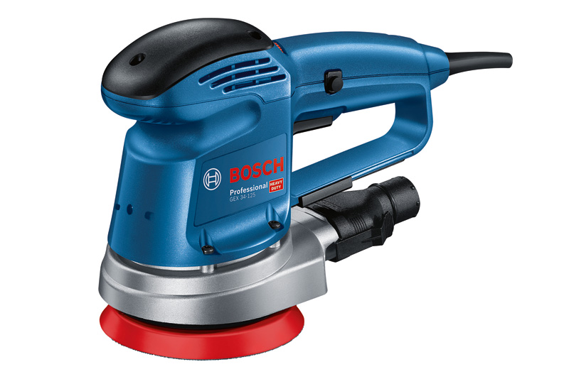Bosch Exzenterschleifer GEX 34-150, Schleifteller, 1 x Pap.staub-btl., 1 x Absaugad.