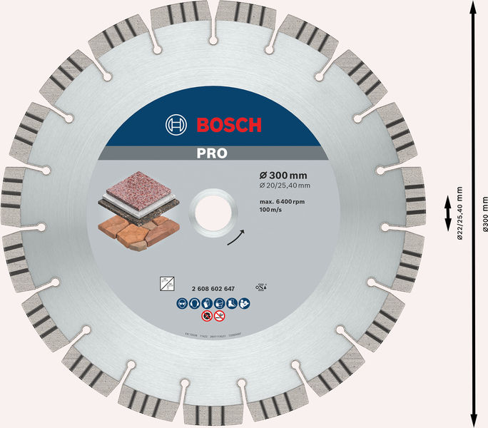 Bosch PRO Stone Diamanttrennscheibe, 300 x 20/25,4&nbsp;mm