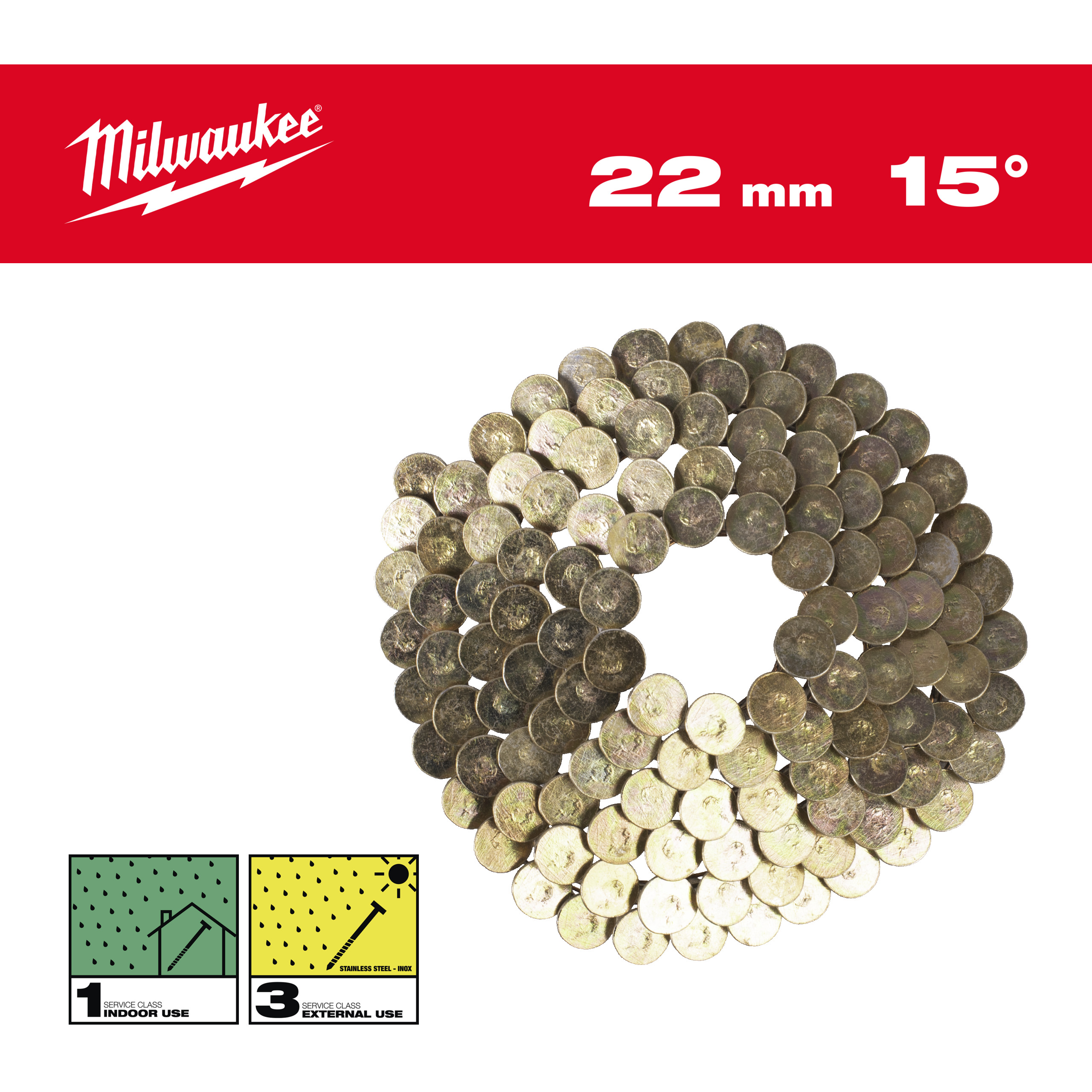 Milwaukee Coilnägel 3,05 mm Glattschaft verzinkt, 15° für M18FRCN45
