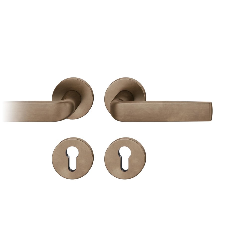 FSB FH Drückergarnitur mit Rosetten 76 1267, rund, mit Nocken, VK 9, AGL3, Bronze