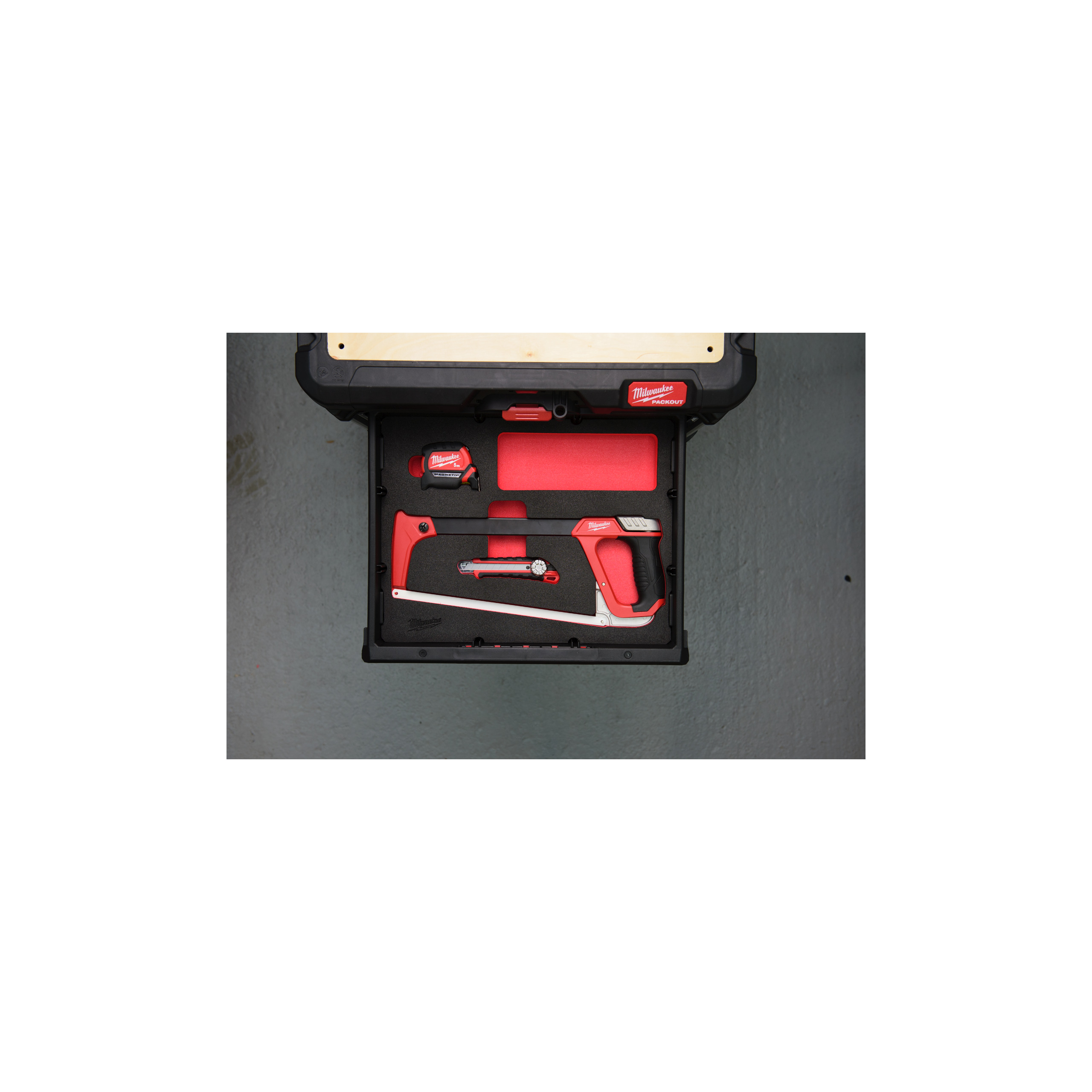 Milwaukee Einlage 4-teilige für PACKOUT Koffer mit Schubladen Schneiden und Messen