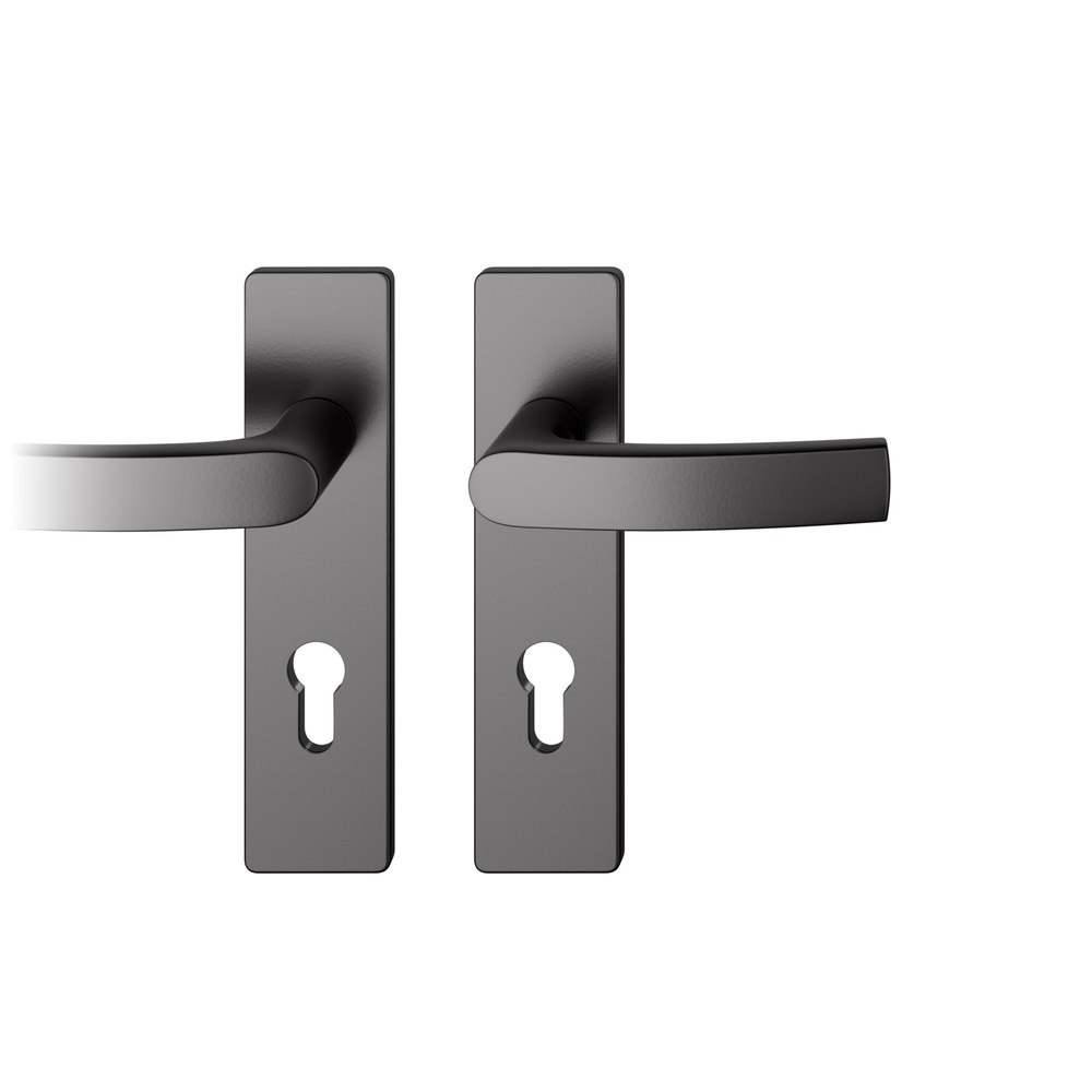 FSB Drückergarnitur mit Kurzschild 12 1015, VK 7, eckig, mit Nocken, Aluminium