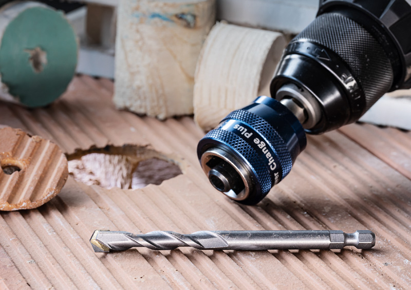 Detailbild, Bohrer, Schraubendreher, Holzarbeitswerkzeug, Holz, Bohrwerkzeug