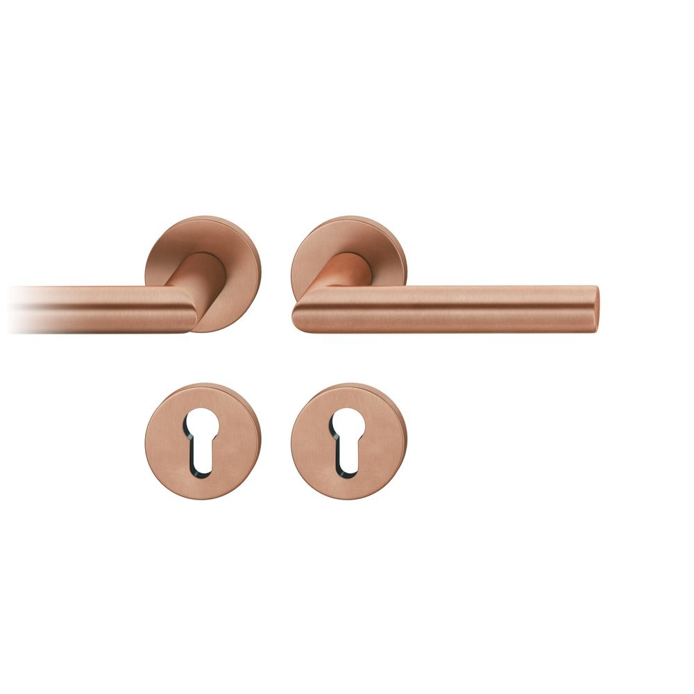 FSB Drückergarnitur mit Rosetten 12 1076, ASL, rund, VK 7 mm, mit Nocken, Bronze