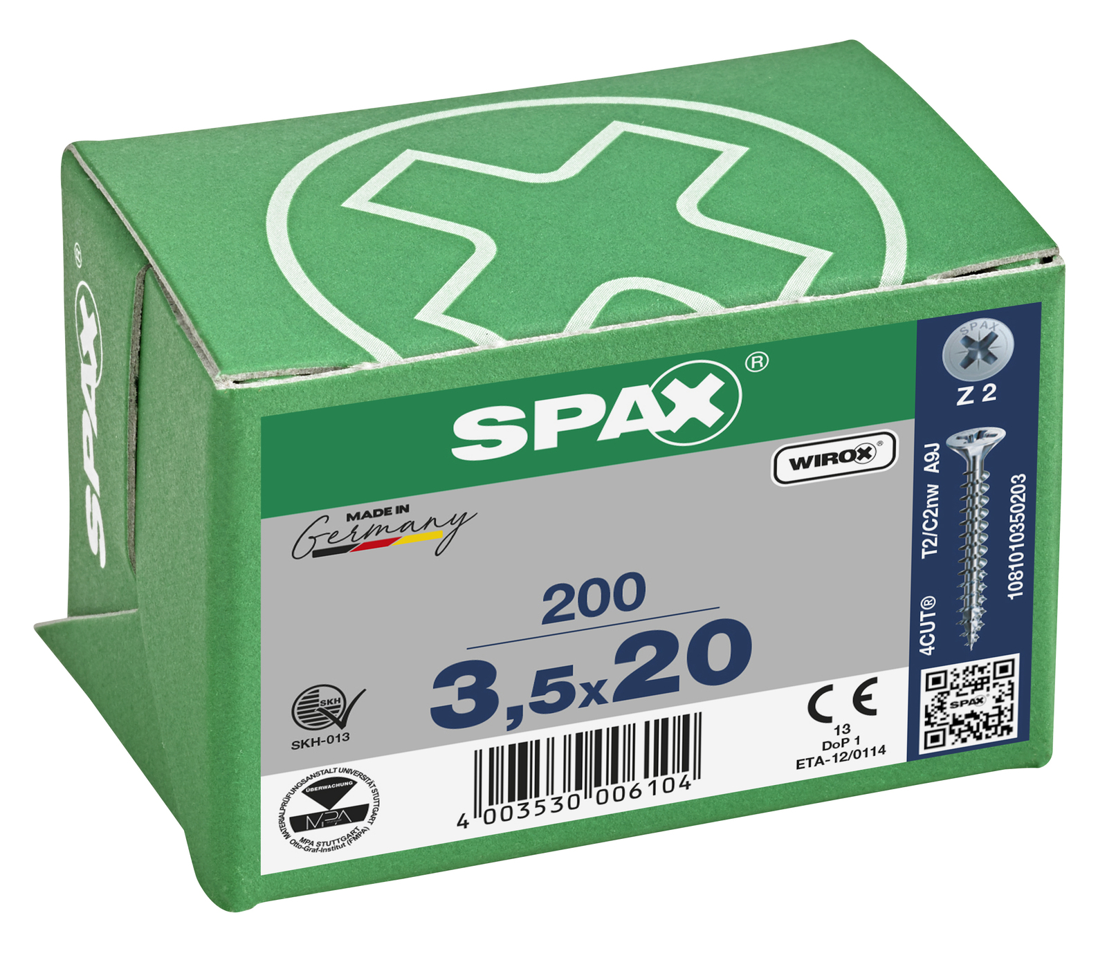 SPAX Universalschraube WIROX - Vollgewinde, Senkkopf, Kreuzschlitz, 4CUT