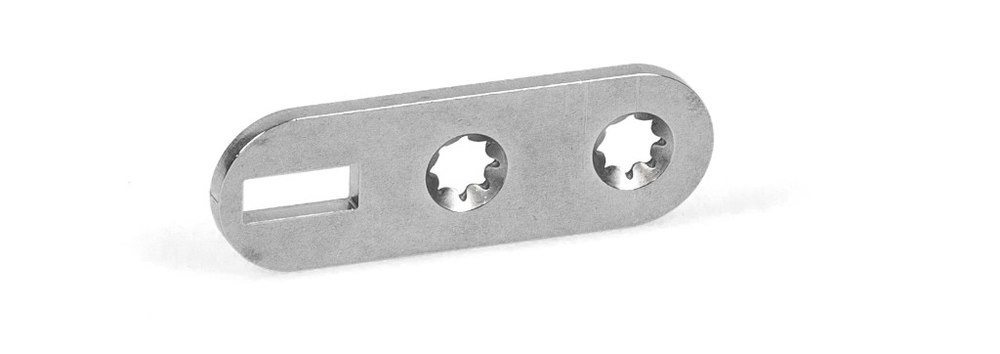Schraubenhalter, Metallteil, Kabelhalter, Rundestehende Form, edelstahl?