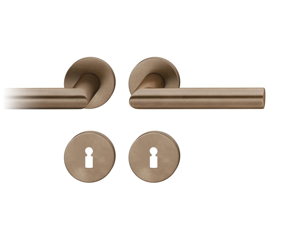 Türgriff, Türdrücker, Messingfarben, Rundgriff, 2er Set
