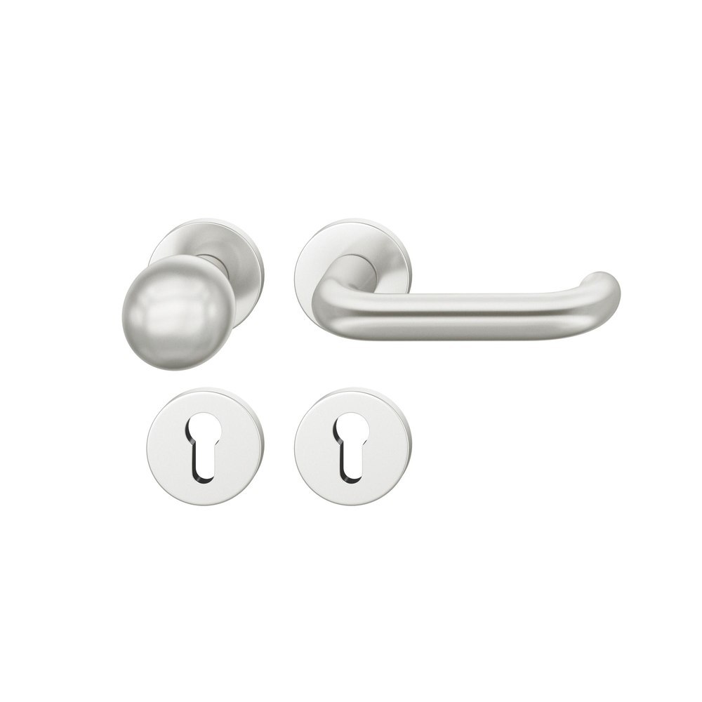 FSB FH Wechselgarnitur mit Rosetten 79 1146, AGL3, rund, VK 9 mm, Knopf 0802, Aluminium