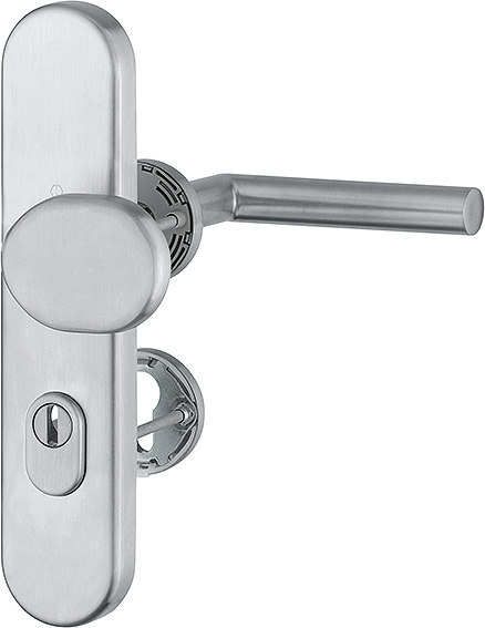 HOPPE® FH Schutz-Kombi-Wechselgarnitur Amsterdam 3332ZA/42H/42HS/1400, Aluminium und Edelstahl