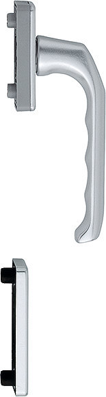 HOPPE Fenstertür-Halbgarnitur London 013/U34/51PNS, N 10, Profilzylinder gelocht