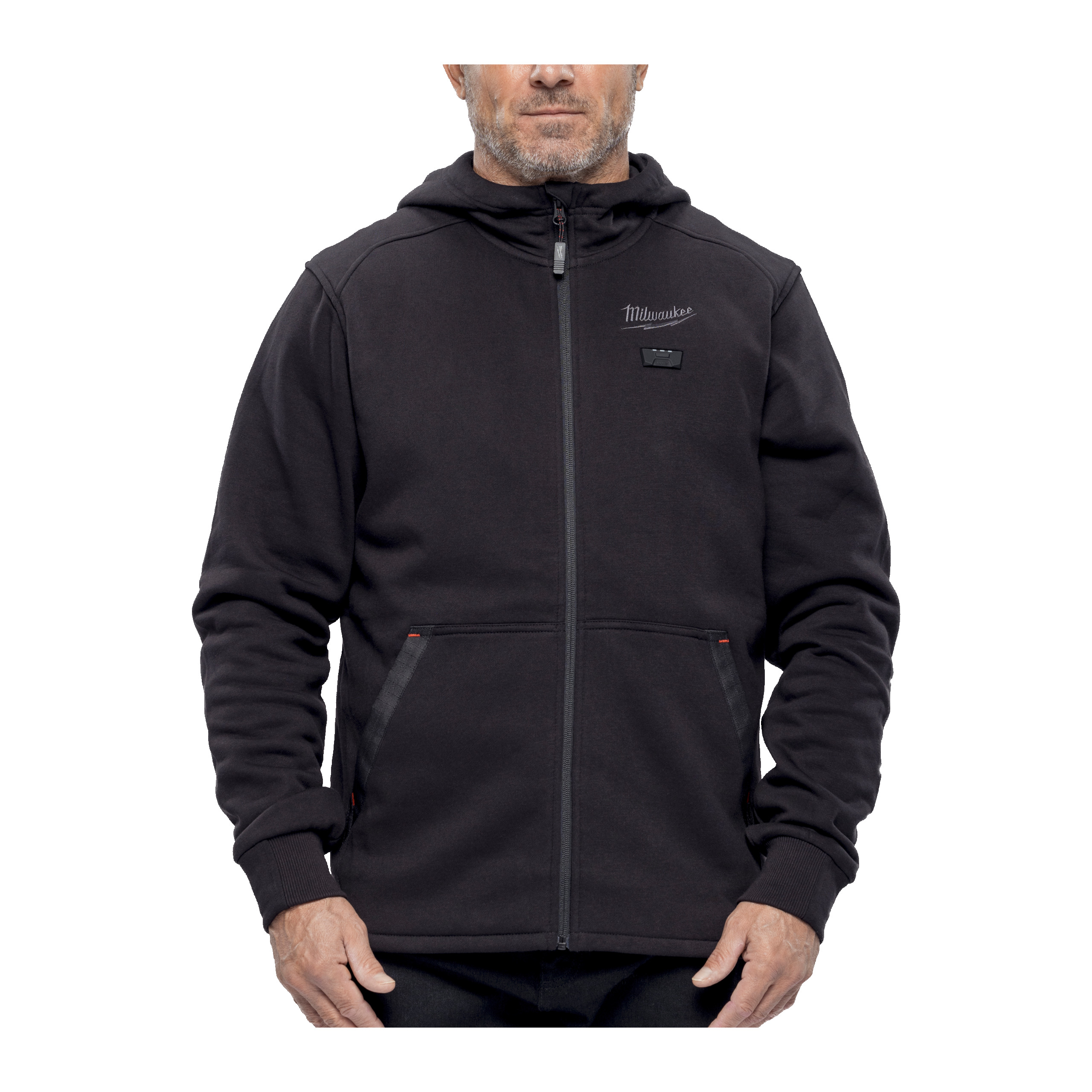 hoodie, Reißverschluss, Tasche, Kapuze, dunkelgrau