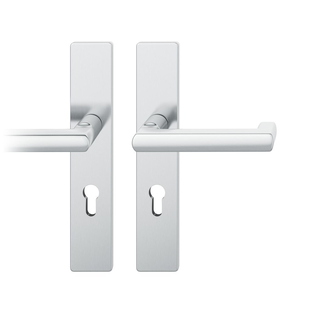 FSB FH Drückergarnitur mit Langschild 79 1031, eckig, AGL3, Edelstahl