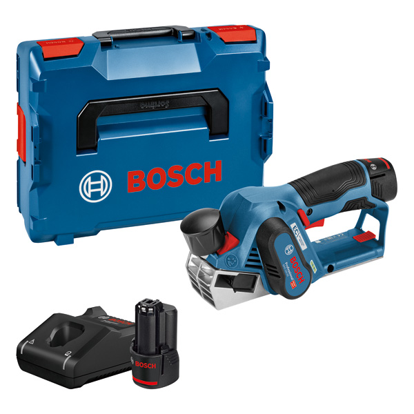 Bosch Akku-Hobel GHO 12V-20, mit 2 x 3.0 Ah Li-Ion Akku, L-BOXX