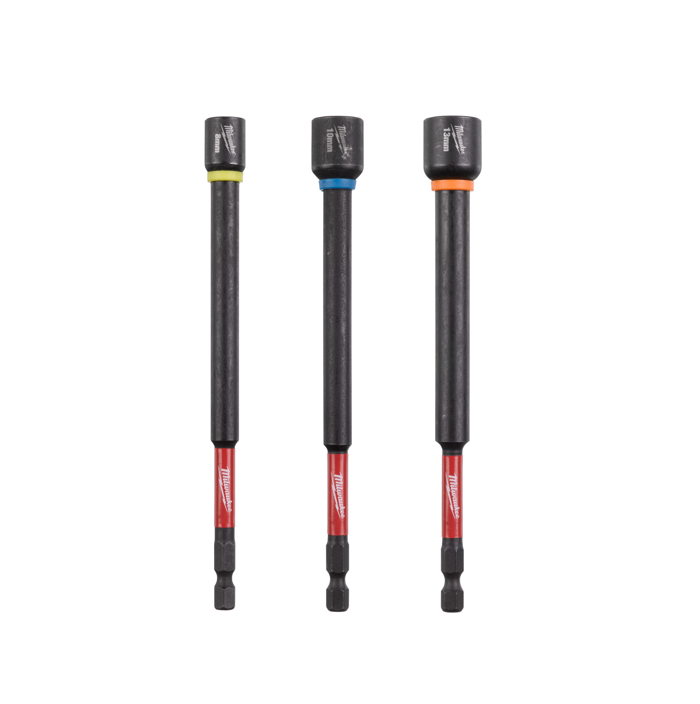 Milwaukee Steckschlüssel-Set 8,0/10/13 x 150 mm in PACKOUT kompatibler Kassette SHOCKWAVE Steckschlüssel 1/4" Set lang 3-teilig