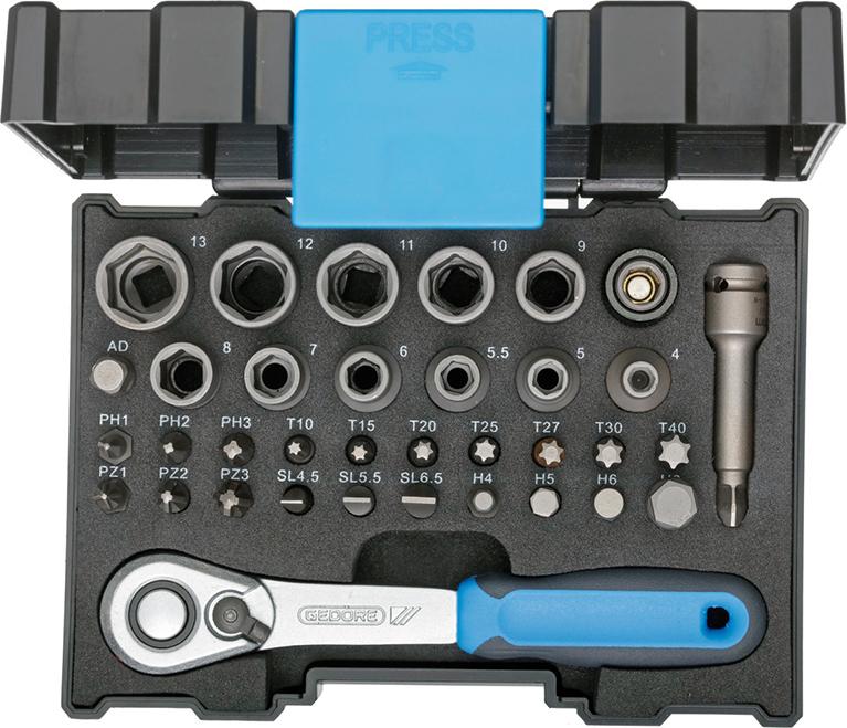 GEDORE Steckschlüssel-Satz  1/4" 666-U-20 35-teilig in Kunststoffbox