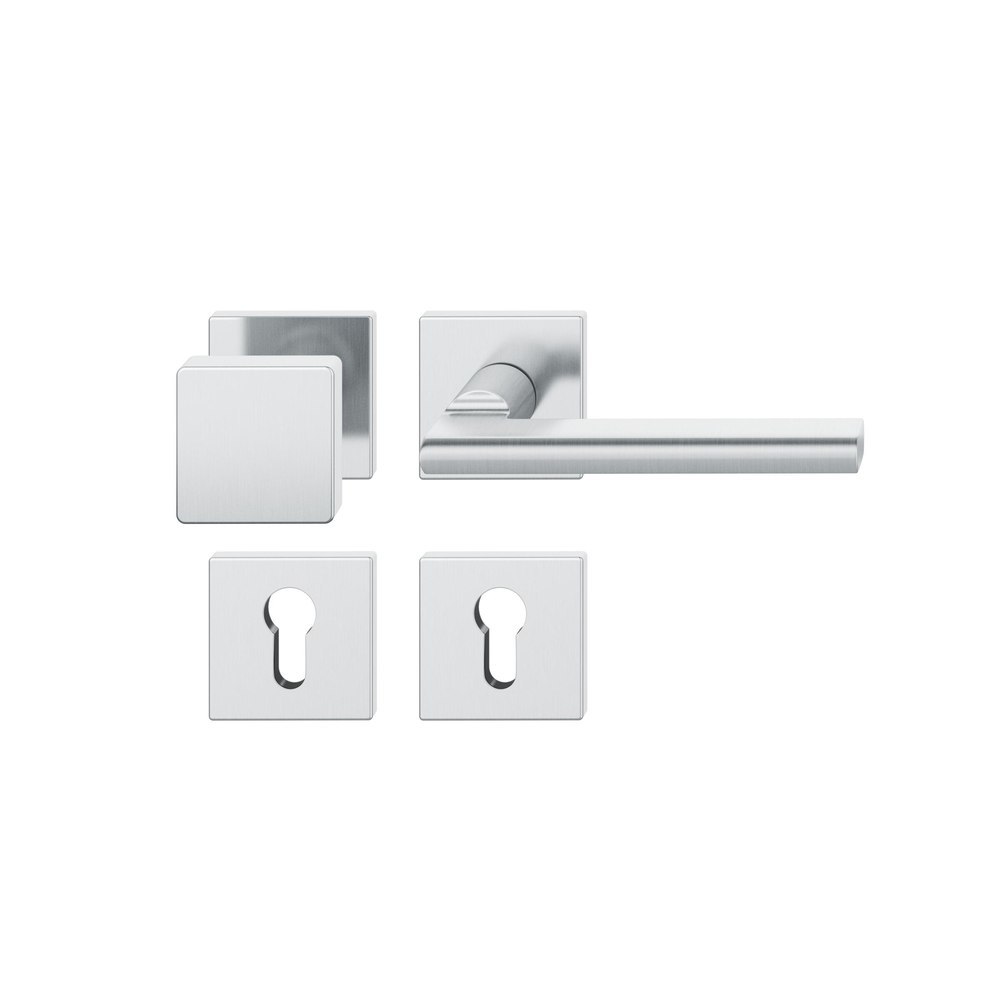 FSB FH Wechselgarnitur mit Rosetten 76 1035, AGL3, eckig, VK 9 mm, Edelstahl