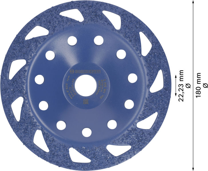 Bosch EXPERT Multi Material Carbide-Topfscheibe mittel, angeschrägt, 180&nbsp;mm, 22,23&nbsp;mm