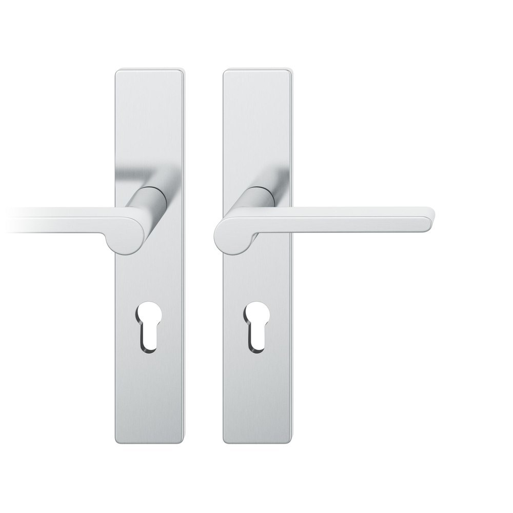 FSB Drückergarnitur mit Langschild 12 1021, VK 7, eckig, mit Nocken, Edelstahl