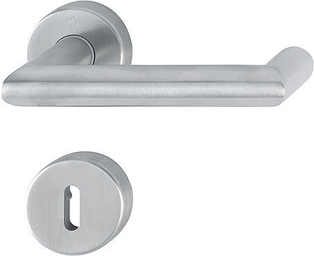 HOPPE Drückergarnitur Rotterdam mit Rosetten E1401/42H/42HKVS, Edelstahl