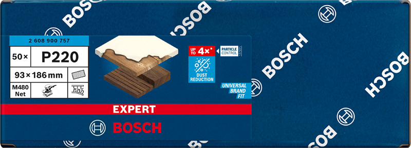Bosch EXPERT M480 Schleifnetz für Schwingschleifer, 93 x 186&nbsp;mm, K 240, 50-tlg.