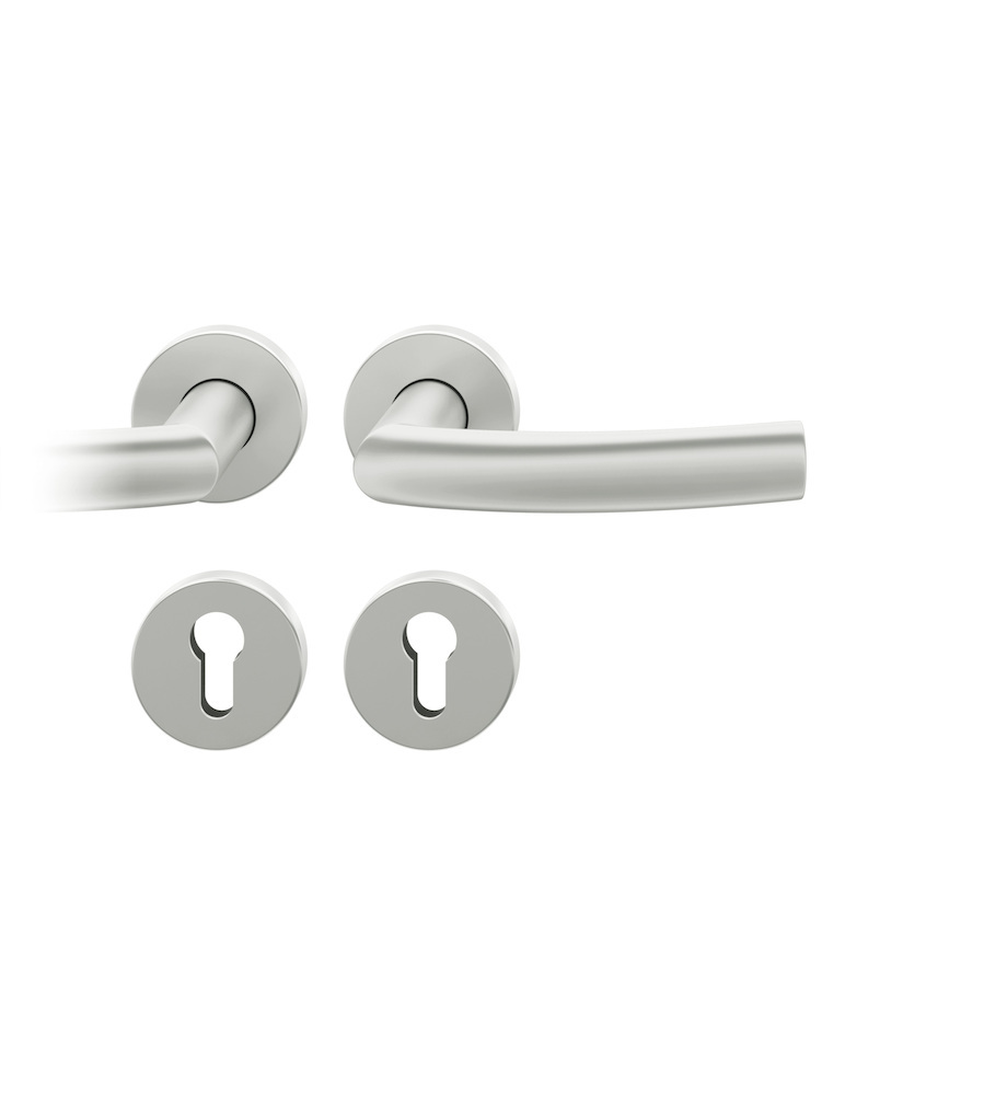 FSB Drückergarnitur mit Rosetten 12 1107, ASL, rund, VK 8,5 mm, mit Nocken, Aluminium