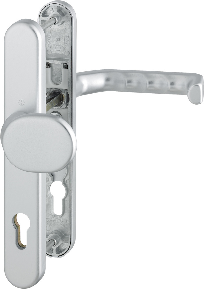 HOPPE Schutz-Wechselgarnitur mit Schmalschild Liverpool 86G/3358/3357N/1313G, ES 1 (SK2), Aluminium