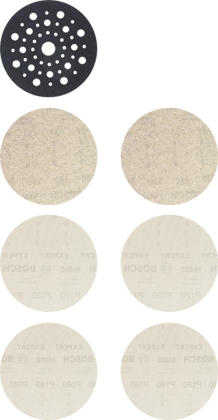 Bosch EXPERT M480 Starter-Set für Exzenterschleifer, 125 mm, 7-tlg.