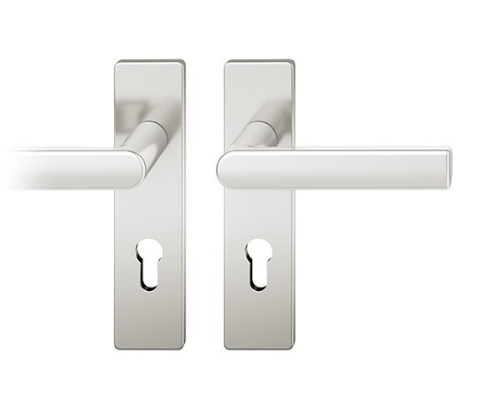 FSB Drückergarnitur mit Kurzschild 12 1244, VK 8, eckig, mit Nocken, Edelstahl