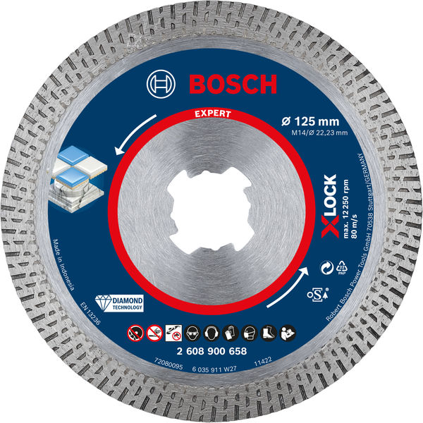 Bosch EXPERT HardCeramic X-LOCK Diamanttrennscheiben, 125 x 22.23 x 1.4 x 10&nbsp;mm