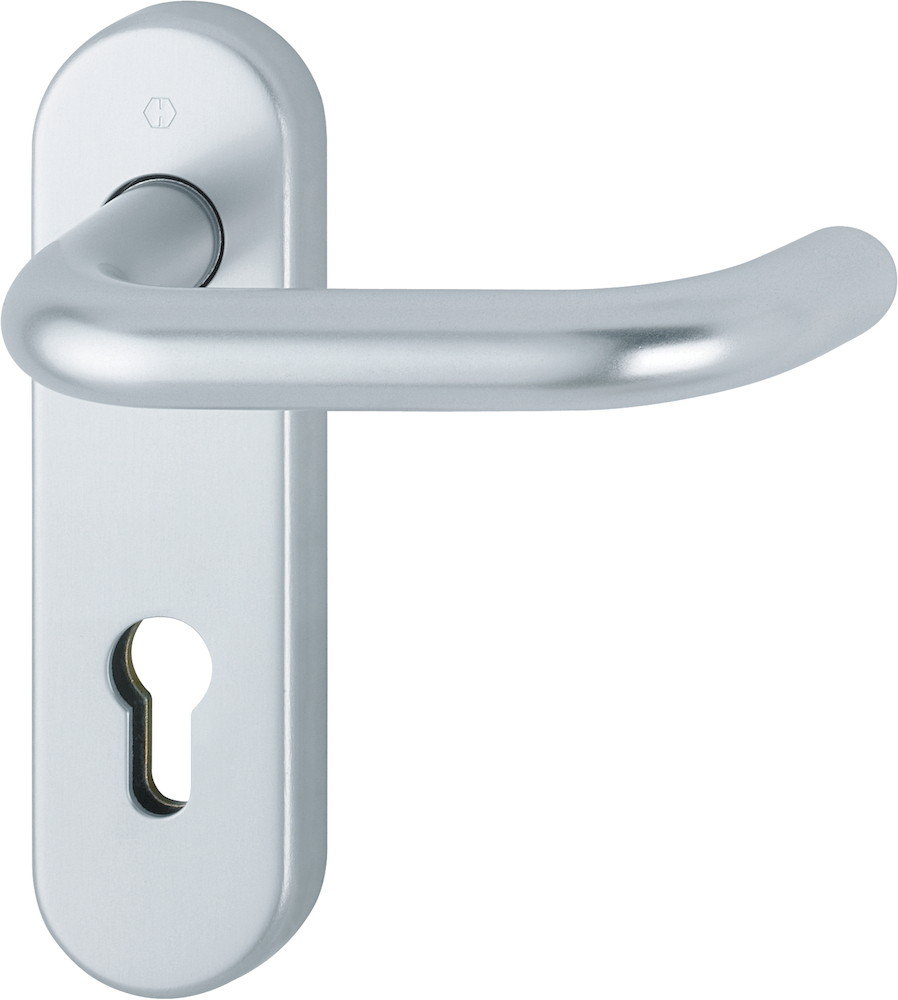 HOPPE FH-Drückergarnitur mit Kurzschild Paris FS-138/353KH, Aluminium