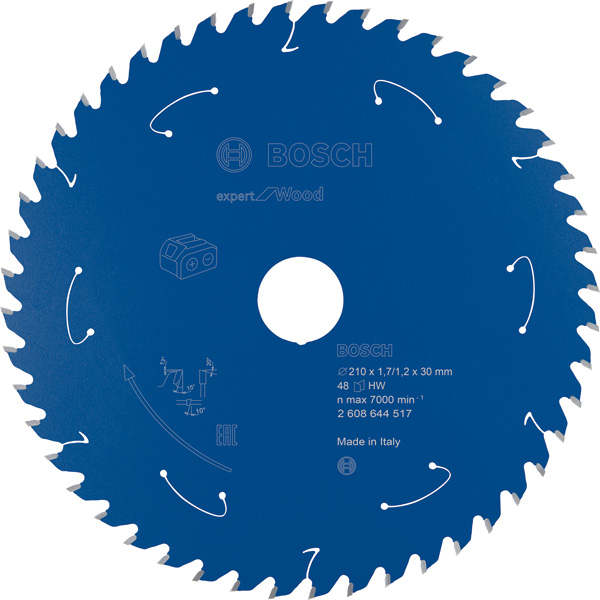 Bosch Akku-Kreissägeblatt Expert for Wood, 210&nbsp;x&nbsp;1,7/1,2&nbsp;x&nbsp;30, 48&nbsp;Zähne