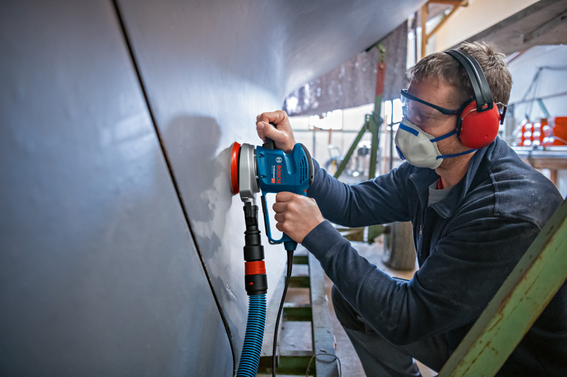 Bosch Exzenterschleifer GEX 40-150 mit 1 x Schleifblatt M480 und L-BOXX