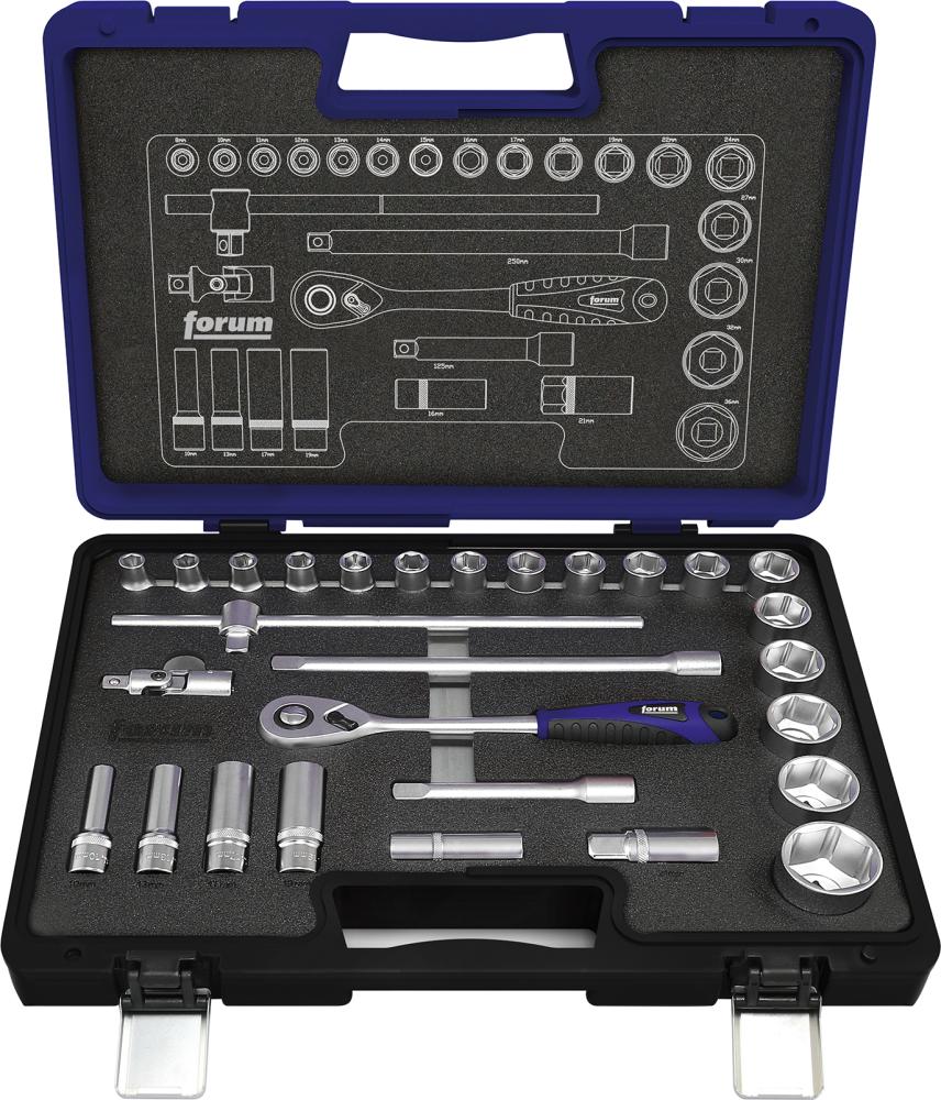 FORUM Steckschlüssel-Garnitur  1/2" 28tlg.