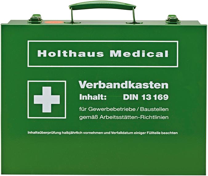 Verbandkasten Holthaus Medical Nr.63169, DIN 13169-E, grün Verbandkasten Holthaus Medical Nr.63169, DIN 13169-E, grün