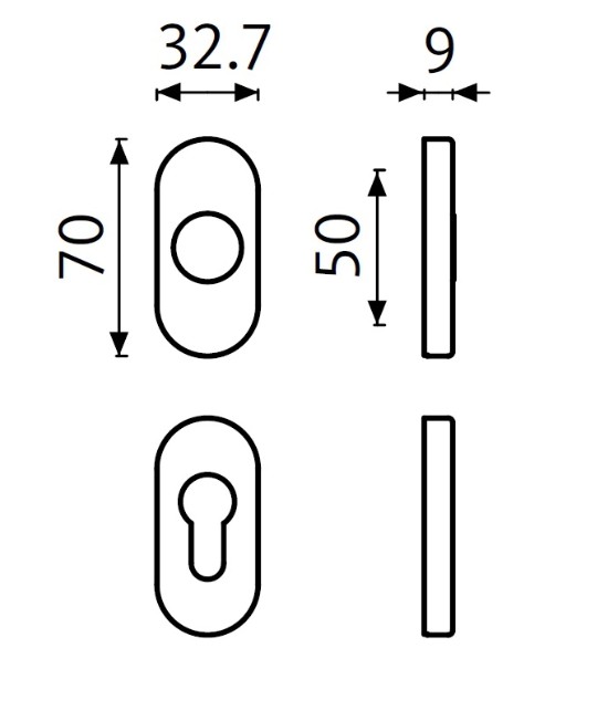 BKS FH-Drücker-Halbgarnitur mit Rosetten BELCANTO-PANIK B-72130, oval, Edelstahl matt