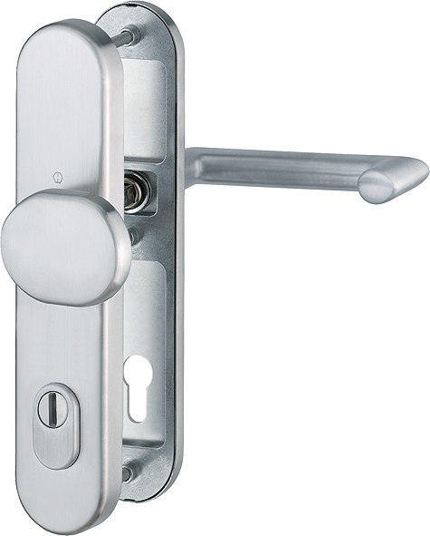 HOPPE FH Schutz-Wechselgarnitur Stockholm mit Langschild Stockholm FS-E86G/3332ZA/3310/1141F, Edelstahl