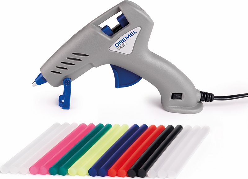 Bosch DREMEL Heißklebepistole 930, 12 Farb-Klebestifte (7 mm), 6 Klebestifte (7 mm)