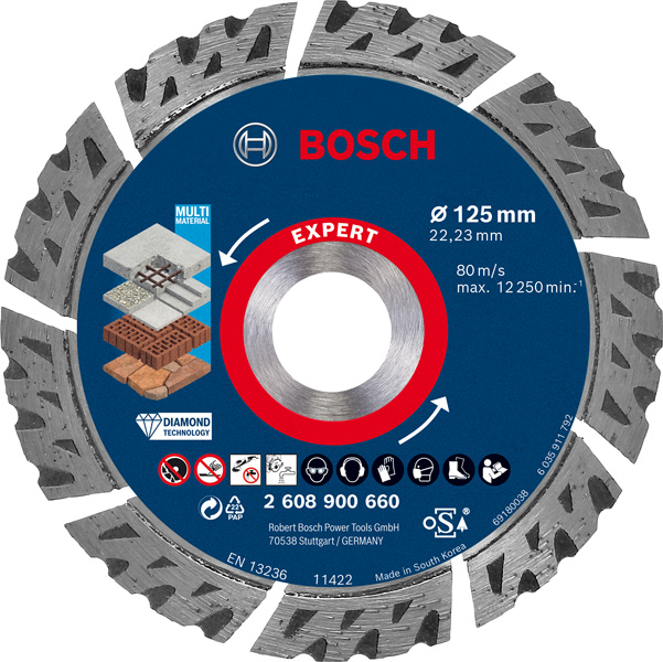 Bosch EXPERT MultiMaterial Diamanttrennscheiben, 125 x 22,23 x 2,2 x 12&nbsp;mm