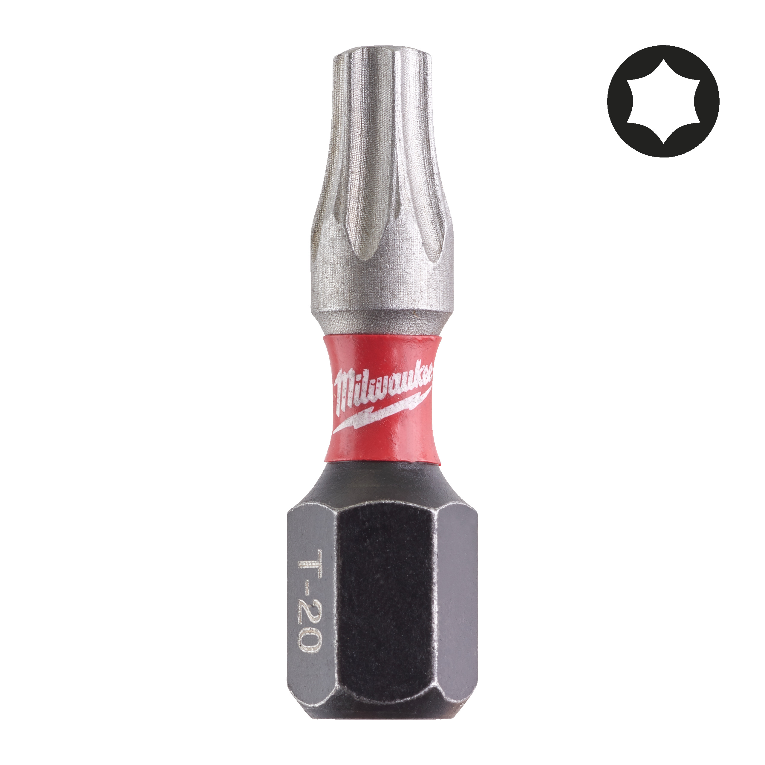 Milwaukee Schrauberbit Torx TX20 / 25 mm SHOCKWAVE (25er Pack)