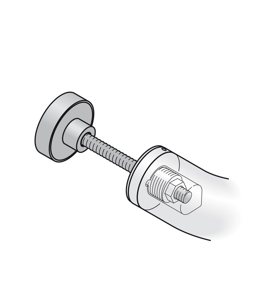 FSB Stoßgriff-Befestigung 05 0580, einseitig, für Griffmaß 25/30mm, Türstärke min. 55mm, Türstärke max. 64mm, hellbronze, patiniert gewachst