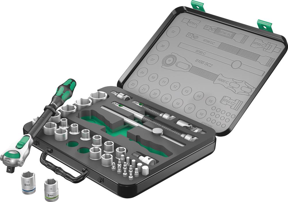 WERA Steckschlüssel-Satz  1/2" ZYKLOP speed 37-teilig