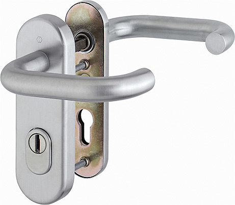 HOPPE Sicherheits-Drückergarnitur Paris FS-E138F/3332KZA/353K-1,KS ov.,15mm,ES1,ZA/PZ 72/9,F69,TS 42-47