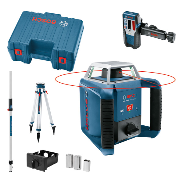 Bosch Rotationslaser GRL 400 H, mit LR 1, Baustativ BT 170 HD und Messstab GR 240 061599403U